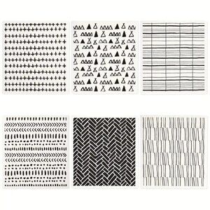 NEW Set of 6 Swedish Dishcloths - Modern Doodle Design, Reusable, Sustainable